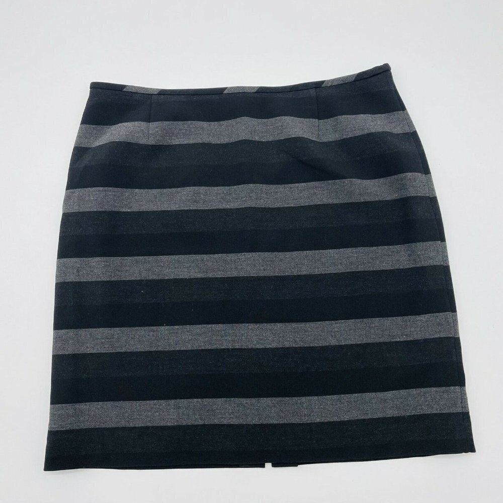 Tahari Arthur S Levine Womens Size 14‎ Striped Colorblock Pencil Skirt Gray 1027